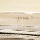 CHANEL Choco Bar Chain Shoulder Bag Leather Gold CC Auth 145942-18