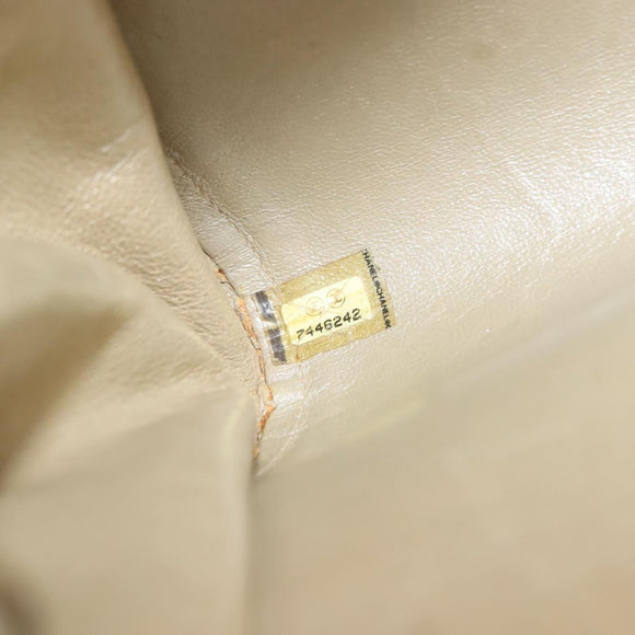 CHANEL Choco Bar Chain Shoulder Bag Leather Gold CC Auth 145942