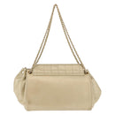 CHANEL Choco Bar Chain Shoulder Bag Leather Gold CC Auth 145942-2