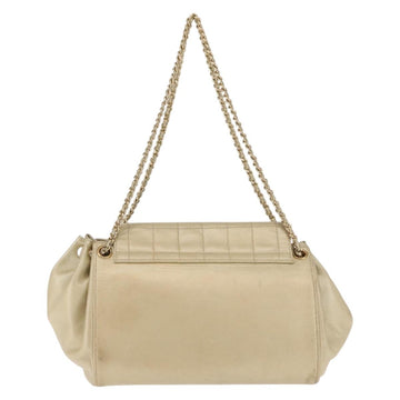 CHANEL Choco Bar Chain Shoulder Bag Leather Gold CC Auth 145942 - 0