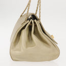 CHANEL Choco Bar Chain Shoulder Bag Leather Gold CC Auth 145942-4