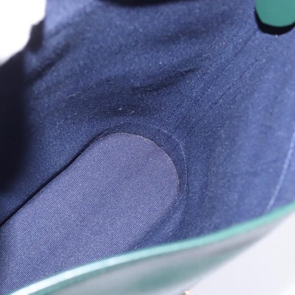 Christian Dior Trotter Canvas Shoulder Bag Green Gold Auth 145943