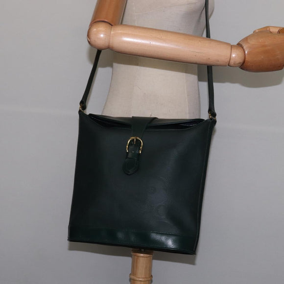 Christian Dior Trotter Canvas Shoulder Bag Green Gold Auth 145943