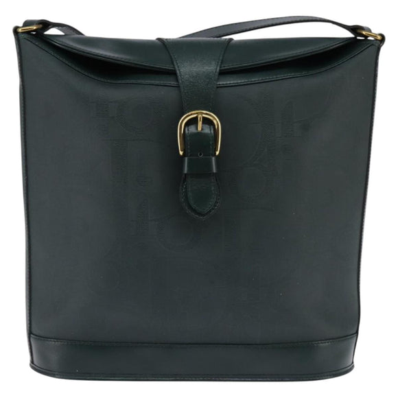 Christian Dior Trotter Canvas Shoulder Bag Green Gold Auth 145943