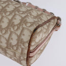 Christian Dior Trotter Canvas Romantic Shoulder Bag PVC Beige Silver Auth 145944-14