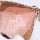 Christian Dior Trotter Canvas Romantic Shoulder Bag PVC Beige Silver Auth 145944-19