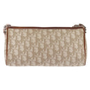 Christian Dior Trotter Canvas Romantic Shoulder Bag PVC Beige Silver Auth 145944-2