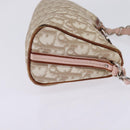 Christian Dior Trotter Canvas Romantic Shoulder Bag PVC Beige Silver Auth 145944-4