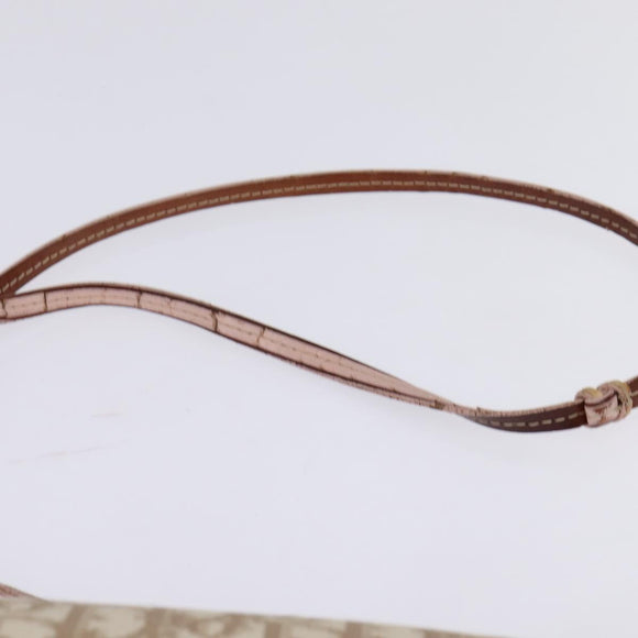 Christian Dior Trotter Canvas Romantic Shoulder Bag PVC Beige Silver Auth 145944