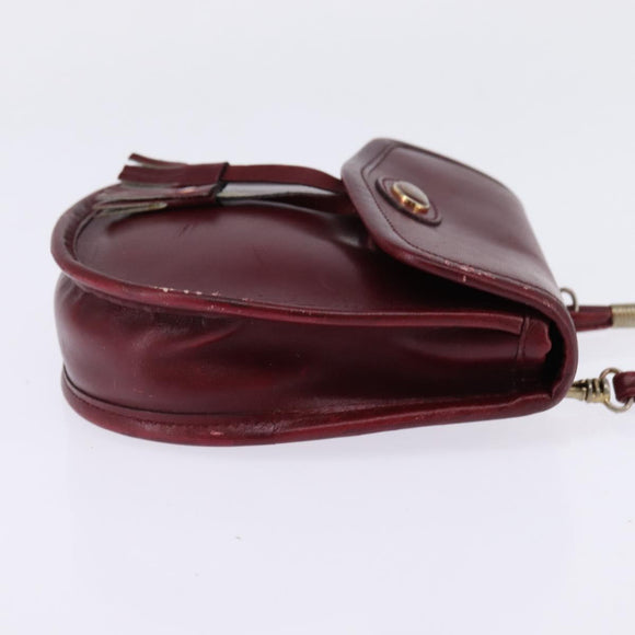 GUCCI Shoulder Bag Leather Red Auth 145949