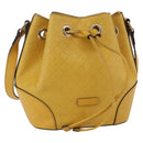 GUCCI Diamante Shoulder Bag Leather Yellow Gold 354229 Auth 145951-1