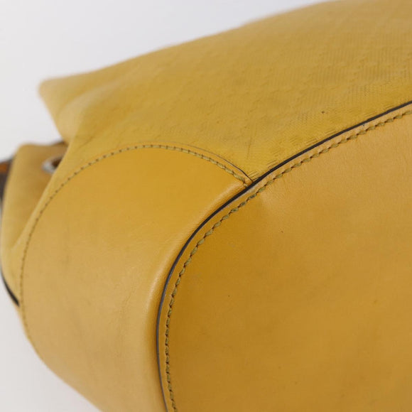GUCCI Diamante Shoulder Bag Leather Yellow Gold 354229 Auth 145951