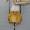 GUCCI Diamante Shoulder Bag Leather Yellow Gold 354229 Auth 145951-21