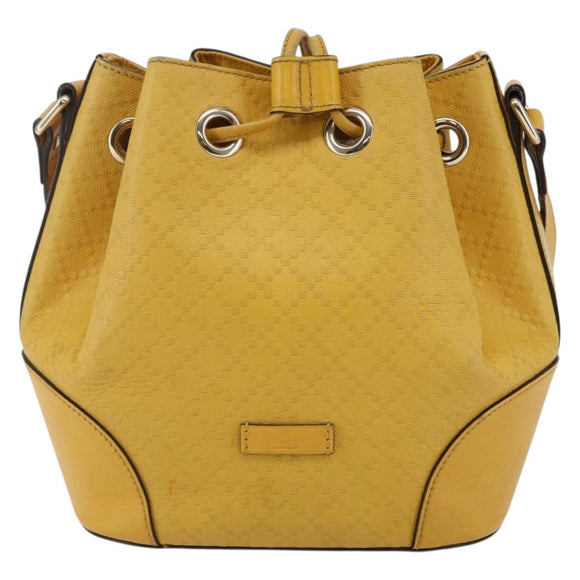 GUCCI Diamante Shoulder Bag Leather Yellow Gold 354229 Auth 145951