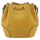 GUCCI Diamante Shoulder Bag Leather Yellow Gold 354229 Auth 145951-2