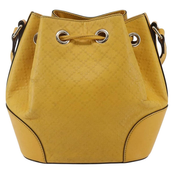 GUCCI Diamante Shoulder Bag Leather Yellow Gold 354229 Auth 145951