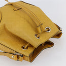 GUCCI Diamante Shoulder Bag Leather Yellow Gold 354229 Auth 145951-6