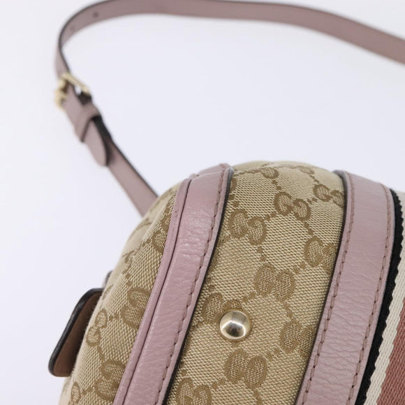 GUCCI GG Canvas Boston Bag 2way Beige Gold 269876 Auth 145953