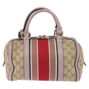 GUCCI GG Canvas Boston Bag 2way Beige Gold 269876 Auth 145953-2