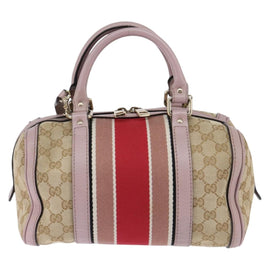GUCCI GG Canvas Boston Bag 2way Beige Gold 269876 Auth 145953 - 0