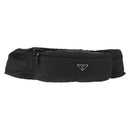 PRADA Waist bag Nylon Black Silver Auth 145954-1