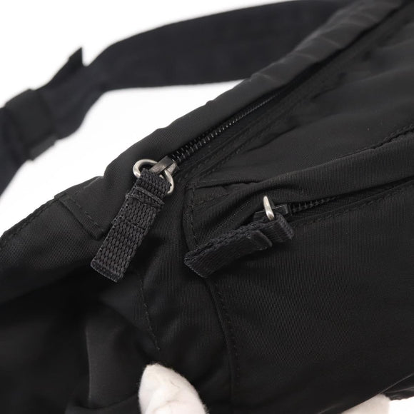 PRADA Waist bag Nylon Black Silver Auth 145954