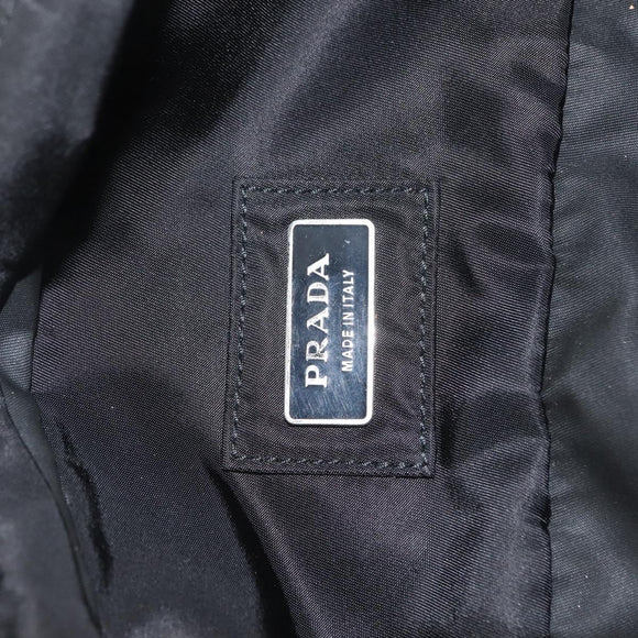 PRADA Waist bag Nylon Black Silver Auth 145954