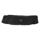 PRADA Waist bag Nylon Black Silver Auth 145954-13