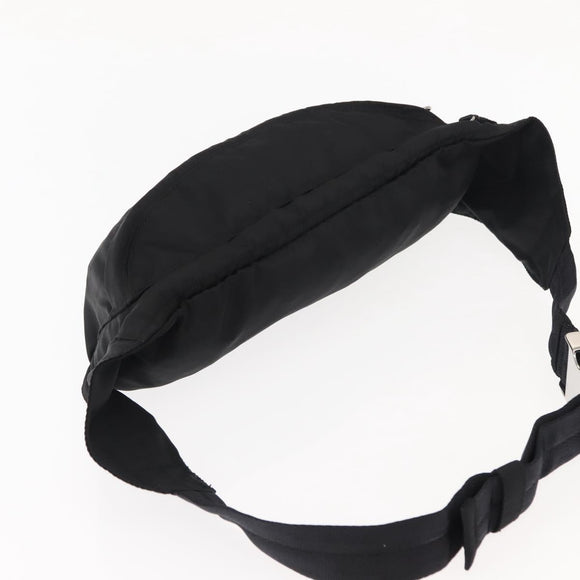 PRADA Waist bag Nylon Black Silver Auth 145954