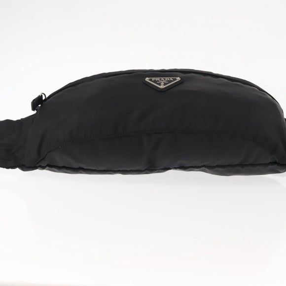 PRADA Waist bag Nylon Black Silver Auth 145954