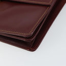CARTIER Shoulder Bag Leather Bordeaux Gold Auth 145960-10