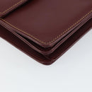 CARTIER Shoulder Bag Leather Bordeaux Gold Auth 145960-11