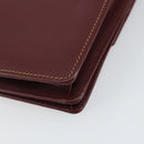 CARTIER Shoulder Bag Leather Bordeaux Gold Auth 145960-12