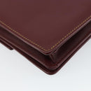 CARTIER Shoulder Bag Leather Bordeaux Gold Auth 145960-13