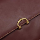 CARTIER Shoulder Bag Leather Bordeaux Gold Auth 145960-14