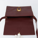 CARTIER Shoulder Bag Leather Bordeaux Gold Auth 145960-16