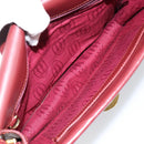 CARTIER Shoulder Bag Leather Bordeaux Gold Auth 145960-17
