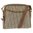 Christian Dior Trotter Canvas Shoulder Bag Gold Beige Auth 145961-1