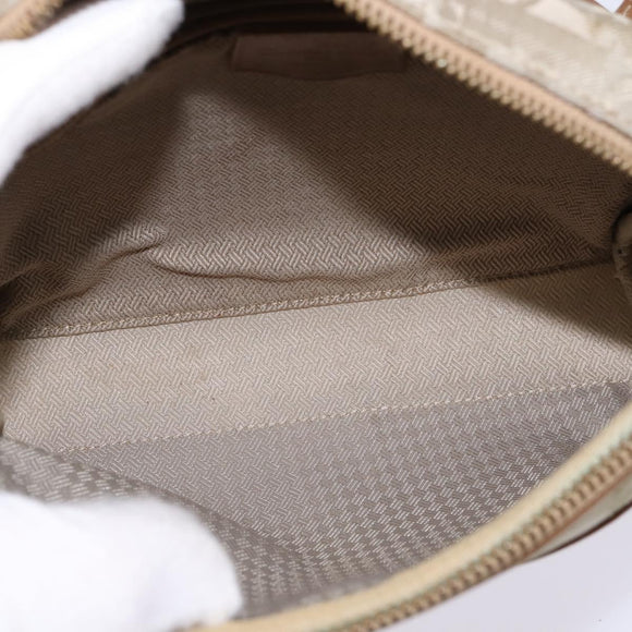 Christian Dior Trotter Canvas Shoulder Bag Gold Beige Auth 145961