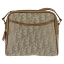 Christian Dior Trotter Canvas Shoulder Bag Gold Beige Auth 145961-13