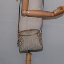 Christian Dior Trotter Canvas Shoulder Bag Gold Beige Auth 145961-20