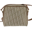 Christian Dior Trotter Canvas Shoulder Bag Gold Beige Auth 145961-2