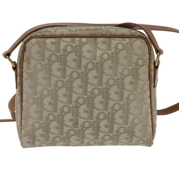 Christian Dior Trotter Canvas Shoulder Bag Gold Beige Auth 145961 - 0
