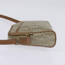 Christian Dior Trotter Canvas Shoulder Bag Gold Beige Auth 145961-3