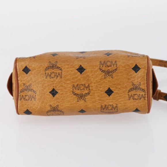 MCM Vicetos Logogram Hand Bag PVC 2way Brown Gold Auth 145962