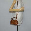 MCM Vicetos Logogram Hand Bag PVC 2way Brown Gold Auth 145962-21