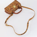 MCM Vicetos Logogram Hand Bag PVC 2way Brown Gold Auth 145962-7