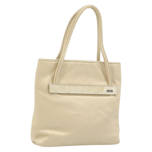 GUCCI Hand Bag Satin Beige 005 4781 0335 Auth 145967