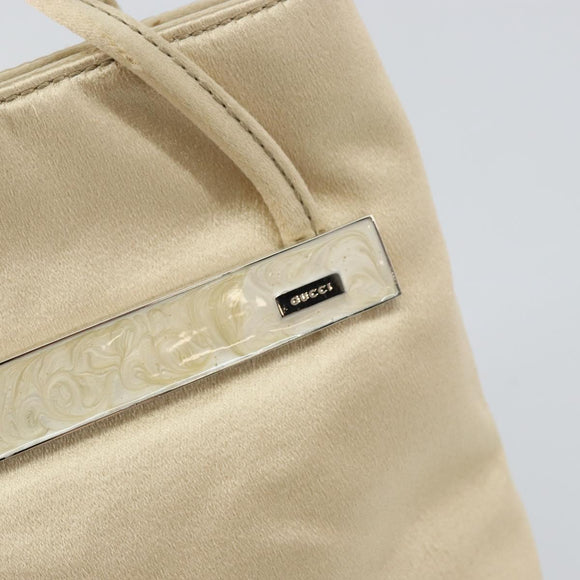 GUCCI Hand Bag Satin Beige 005 4781 0335 Auth 145967