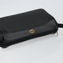 GUCCI Micro GG Supreme Shoulder Bag PVC Black Gold Auth 145968-6